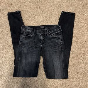 black distressed jeans